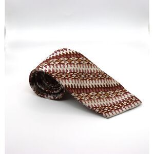 Vintage Johnny Carson Purple Gold Geometric Necktie Wide 4.5”